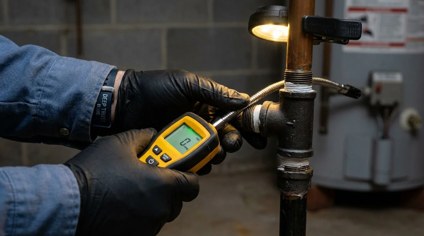 Gas leak detection with electronic sniffer by Johns Plumbing LLC in Pierson